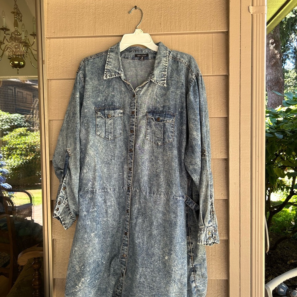 New Look Denim Button-Up Shirt Dress Sz 3X